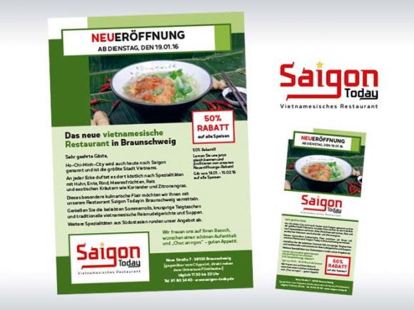 Logo- und Flyerdesign für Restaurant Saigon Today