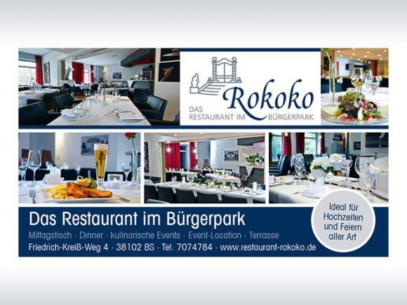 Anzeigen-Design für das Restaurant Rokoko