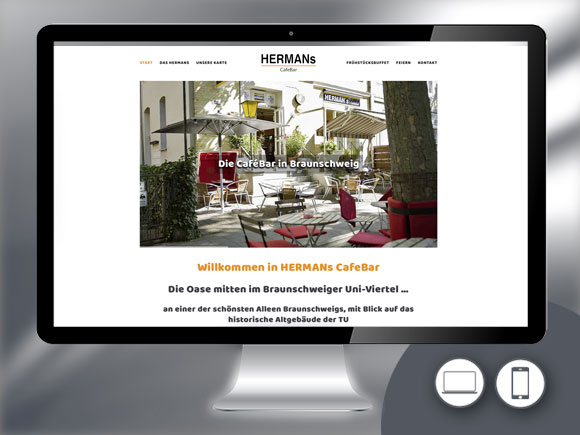 Webdesign für die HERMANs CafeBar in Braunschweig
