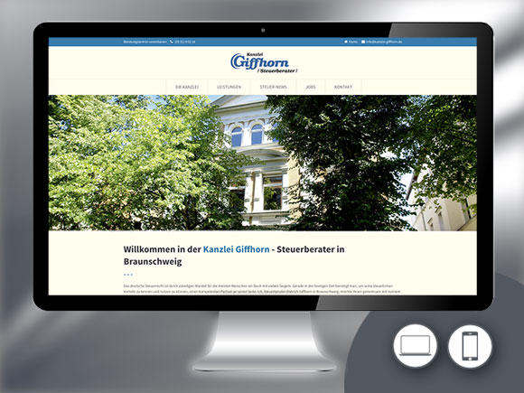 Webdesign für die Steuerberater Kanzlei Giffhorn in Braunschweig