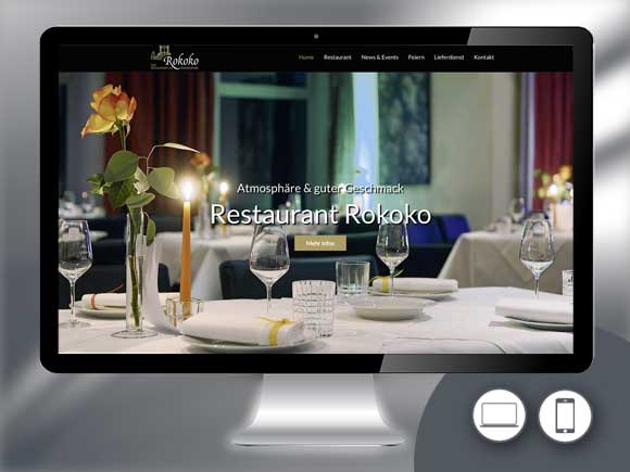 Webdesign für das Restaurant Rokoko in Braunschweig
