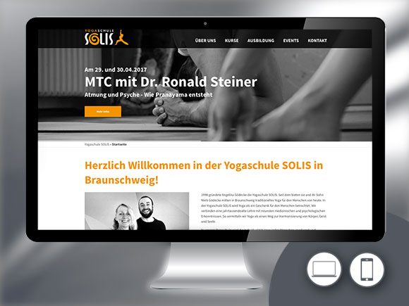 Webdesign für die Yogaschule Solis in Braunschweig