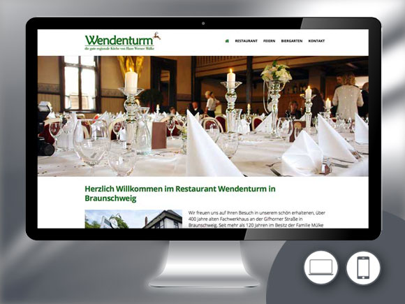 Webdesign für das Restaurant Wendenturm in Braunschweig