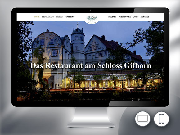 Webdesign für das Schlossrestaurant Zentgraf in Gifhorn